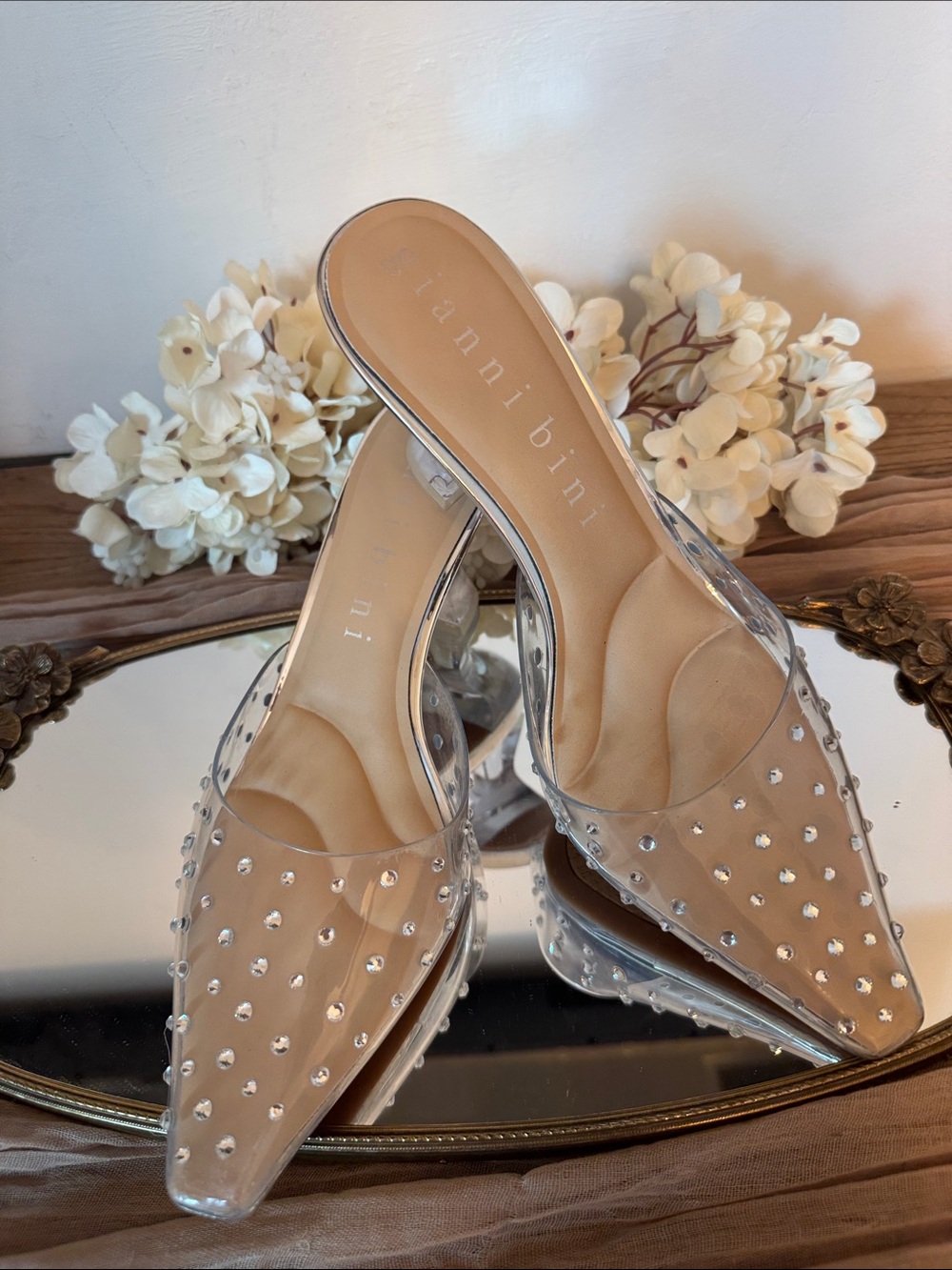Gianni Bini AylahTwo Clear Vinyl Mules